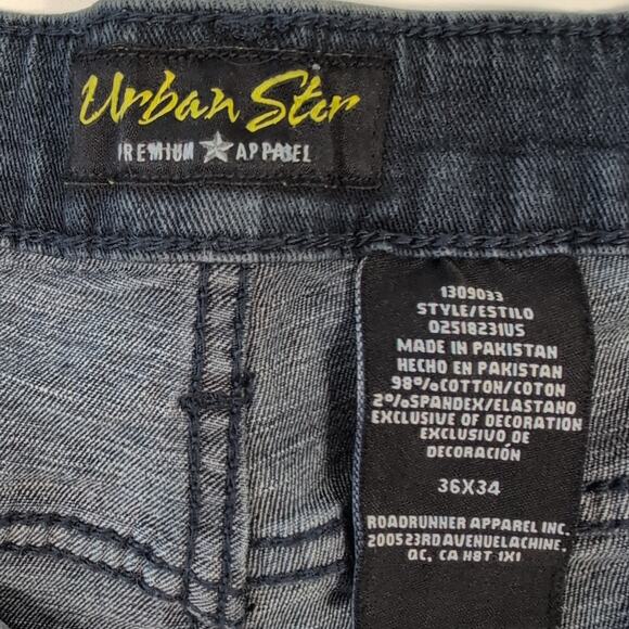 Urban Star Men’s Relaxed Fit Jeans 36x34 Dark Wash Denim Classic Straight Leg - Picture 16 of 16